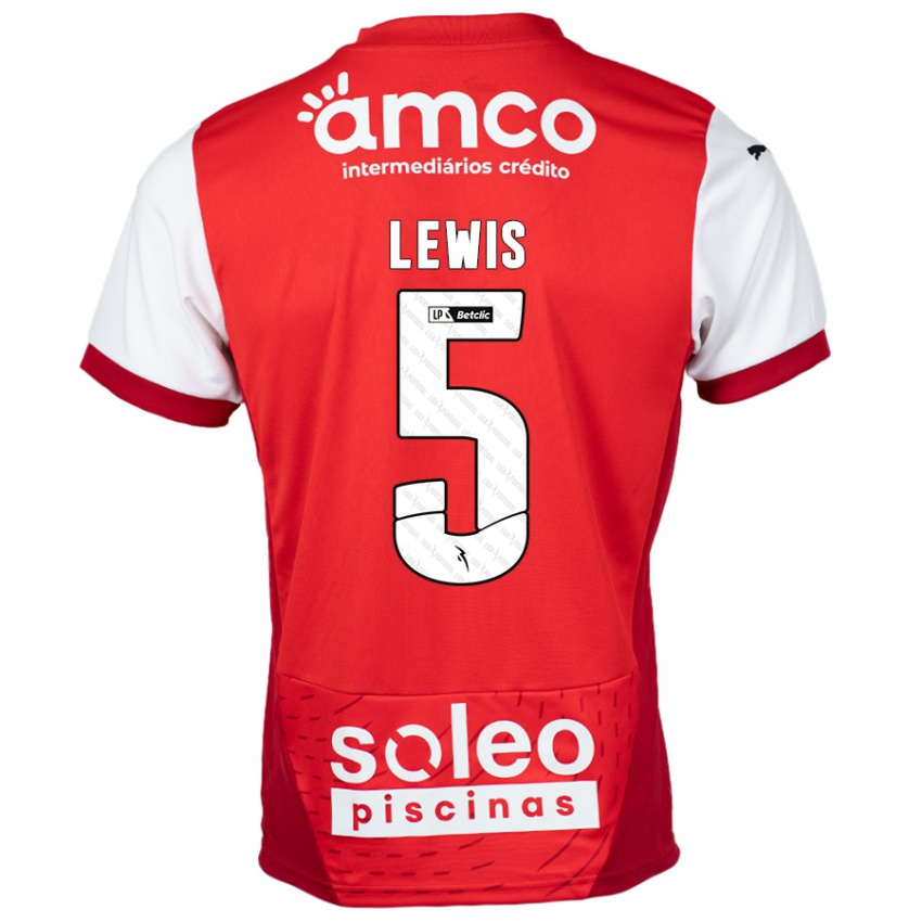 Kinder Leah Lewis #5 Rot Weiß Heimtrikot Trikot 2024/25 T-Shirt Österreich