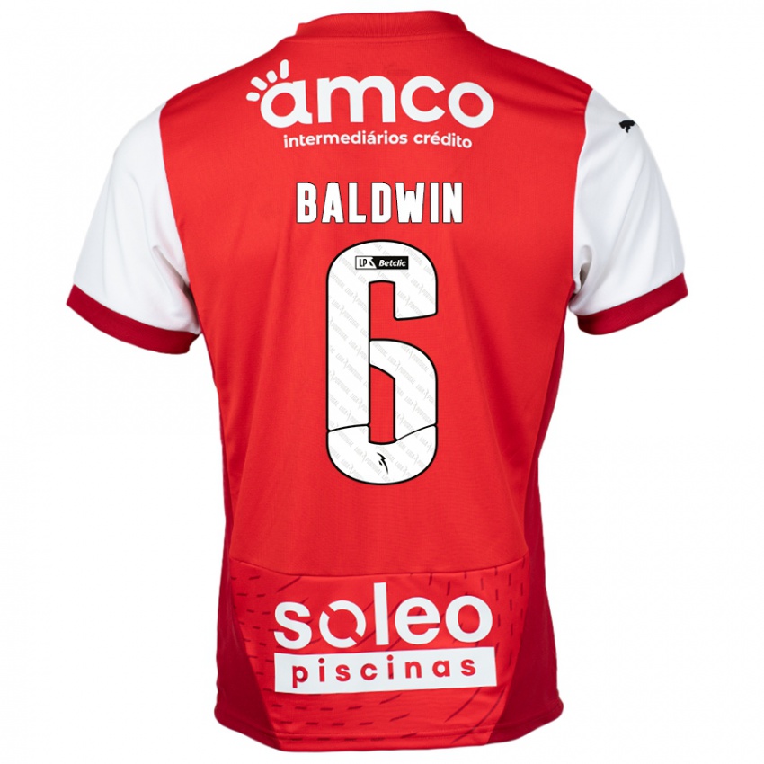 Kinder Carlyn Baldwin #6 Rot Weiß Heimtrikot Trikot 2024/25 T-Shirt Österreich