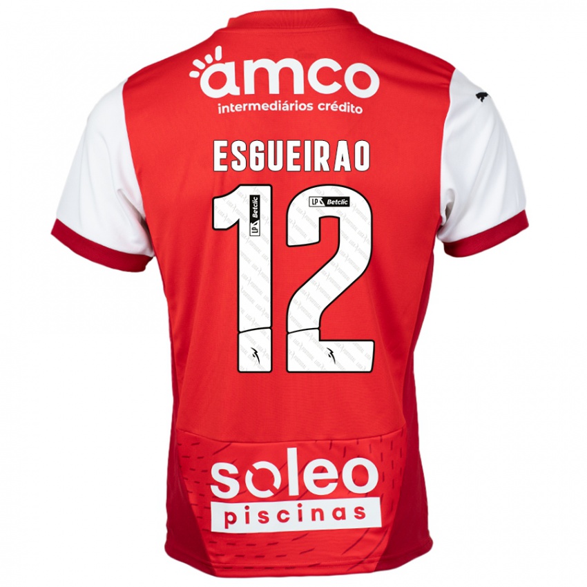 Kinder Íris Esgueirão #12 Rot Weiß Heimtrikot Trikot 2024/25 T-Shirt Österreich