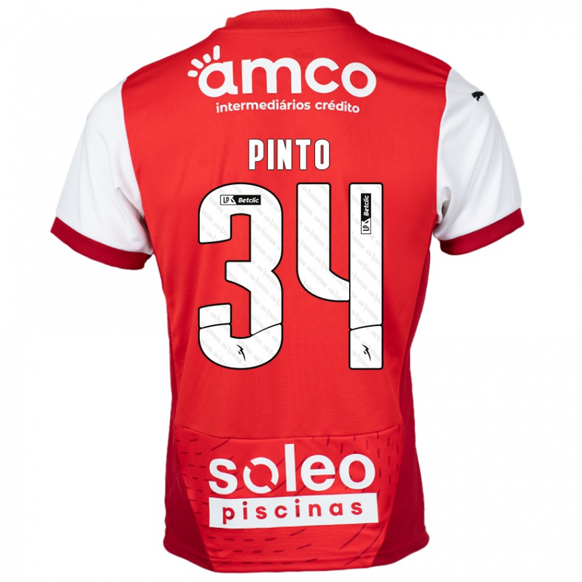 Kinder Ana Pinto #34 Rot Weiß Heimtrikot Trikot 2024/25 T-Shirt Österreich