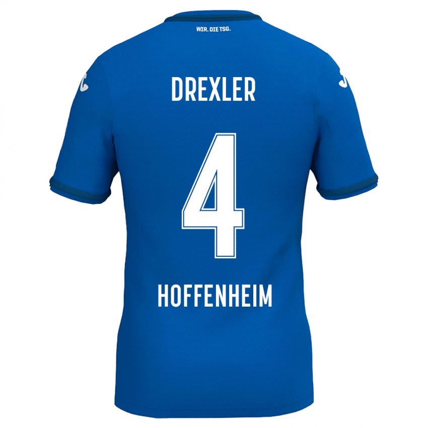 Kinder Tim Drexler #4 Königsblau Heimtrikot Trikot 2024/25 T-Shirt Österreich