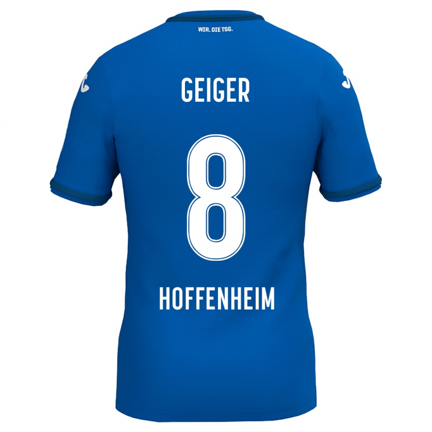 Kinder Dennis Geiger #8 Königsblau Heimtrikot Trikot 2024/25 T-Shirt Österreich