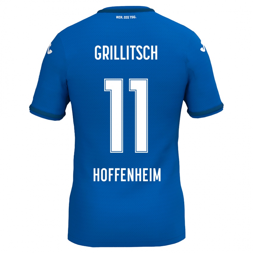 Kinder Florian Grillitsch #11 Königsblau Heimtrikot Trikot 2024/25 T-Shirt Österreich