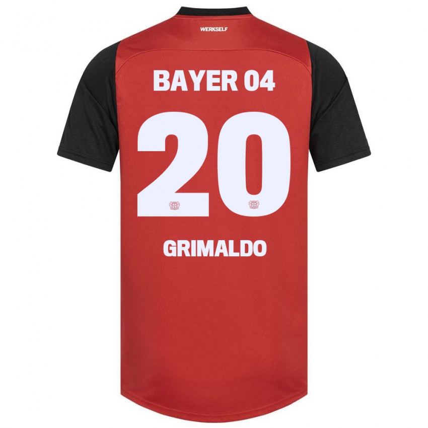 Kinder Alejandro Grimaldo #20 Rot Schwarz Heimtrikot Trikot 2024/25 T-Shirt Österreich