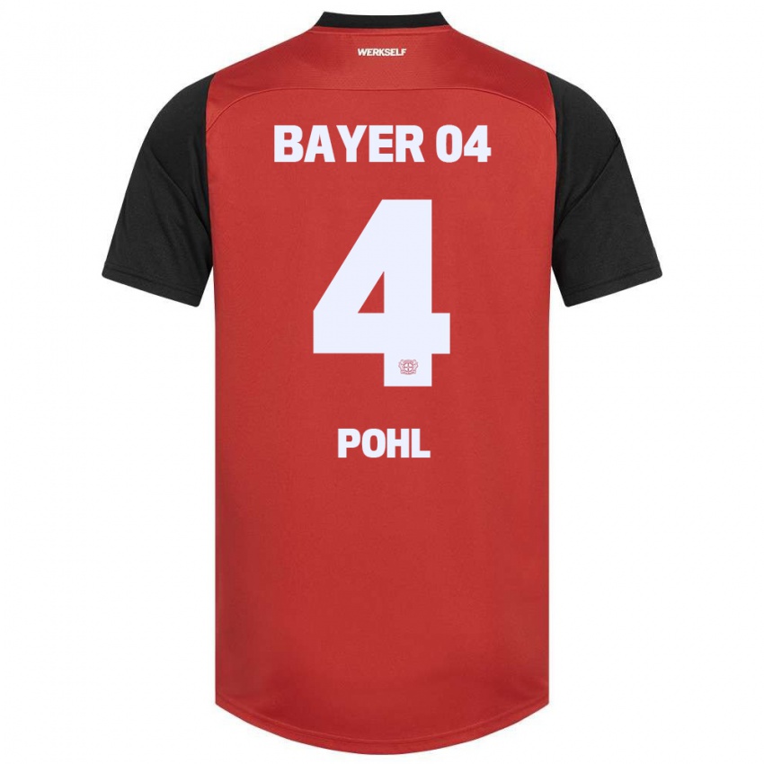 Kinder Ferdinand Pohl #4 Rot Schwarz Heimtrikot Trikot 2024/25 T-Shirt Österreich