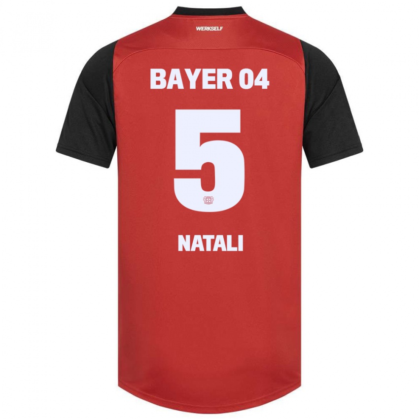 Kinder Andrea Natali #5 Rot Schwarz Heimtrikot Trikot 2024/25 T-Shirt Österreich