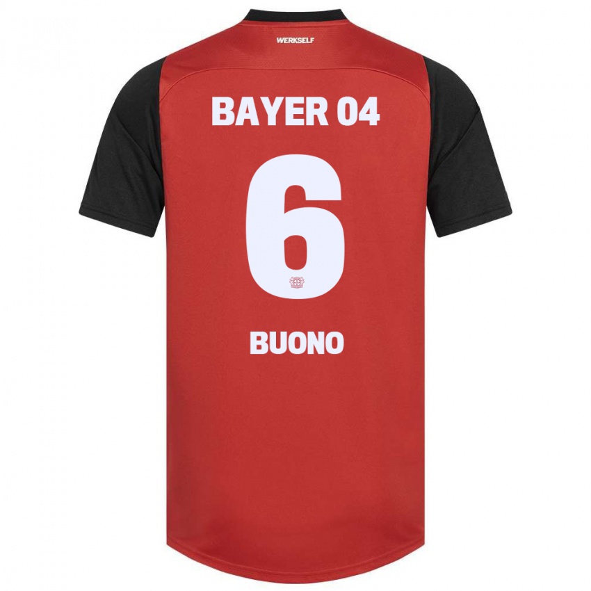 Kinder Francesco Buono #6 Rot Schwarz Heimtrikot Trikot 2024/25 T-Shirt Österreich