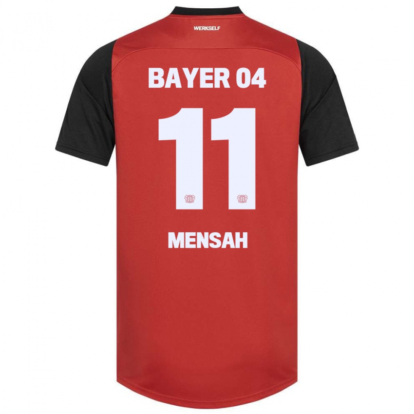 Kinder Jeremiah Mensah #11 Rot Schwarz Heimtrikot Trikot 2024/25 T-Shirt Österreich