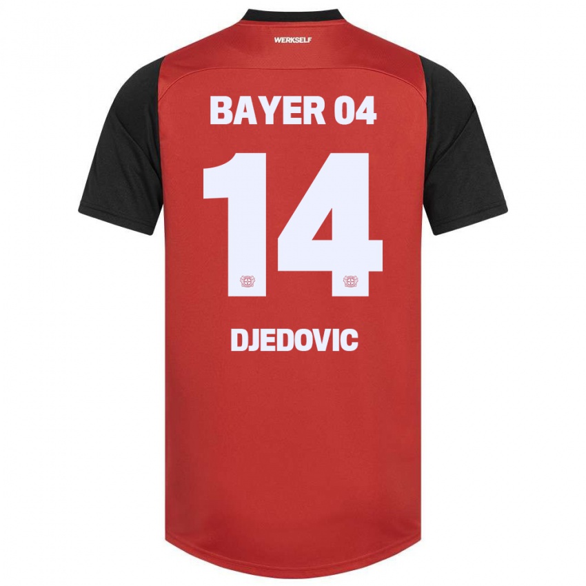 Kinder Melis Djedovic #14 Rot Schwarz Heimtrikot Trikot 2024/25 T-Shirt Österreich