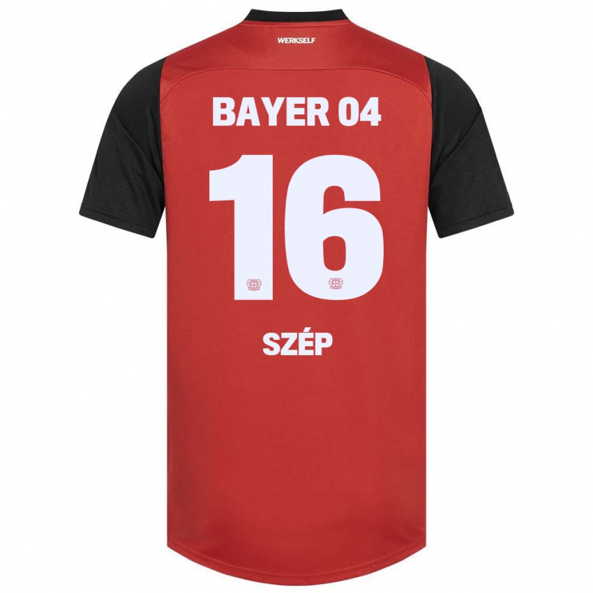 Kinder Márton Szép #16 Rot Schwarz Heimtrikot Trikot 2024/25 T-Shirt Österreich