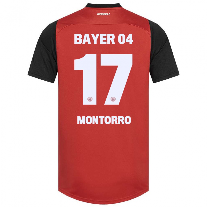 Kinder Josuè Montorro #17 Rot Schwarz Heimtrikot Trikot 2024/25 T-Shirt Österreich