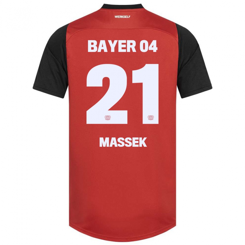 Kinder Ivan Massek #21 Rot Schwarz Heimtrikot Trikot 2024/25 T-Shirt Österreich