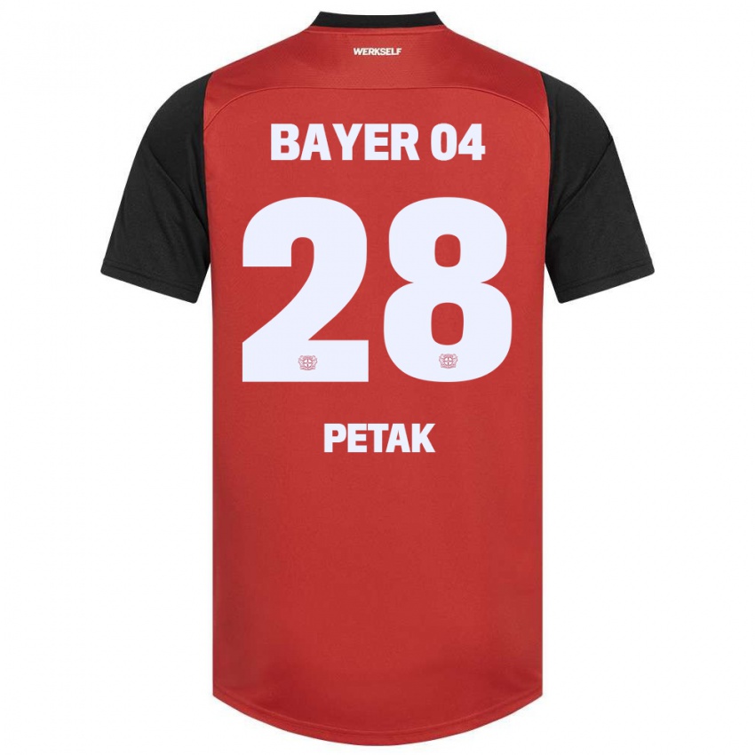 Kinder Raoul Petak #28 Rot Schwarz Heimtrikot Trikot 2024/25 T-Shirt Österreich