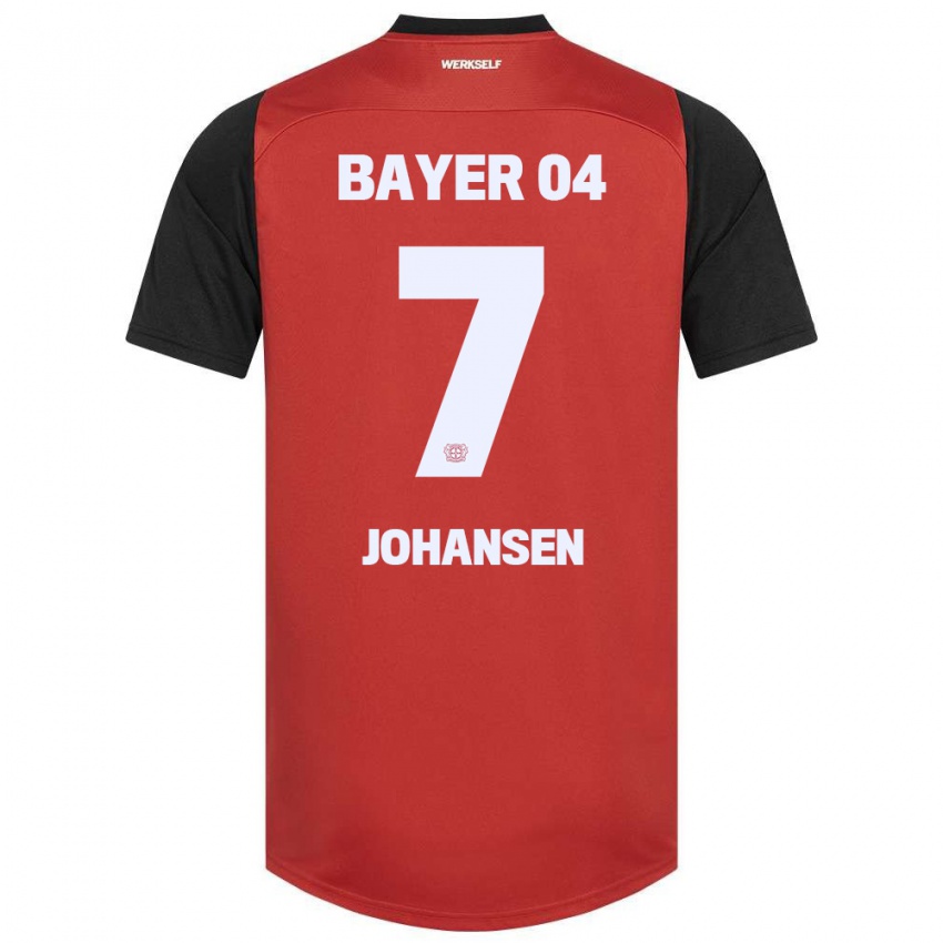 Kinder Cecilie Johansen #7 Rot Schwarz Heimtrikot Trikot 2024/25 T-Shirt Österreich