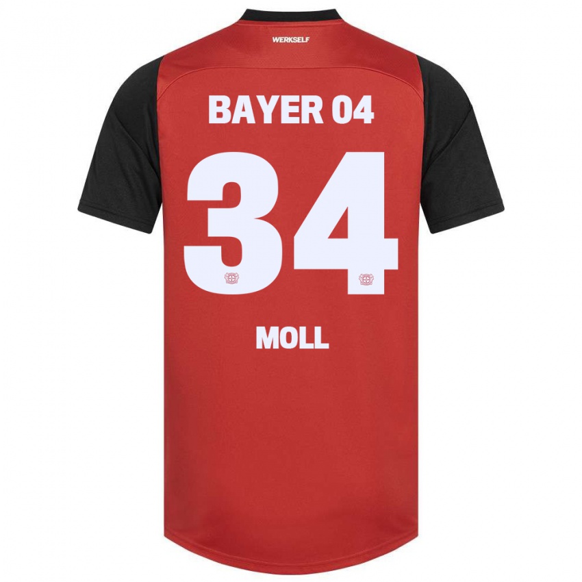 Kinder Anne Moll #34 Rot Schwarz Heimtrikot Trikot 2024/25 T-Shirt Österreich