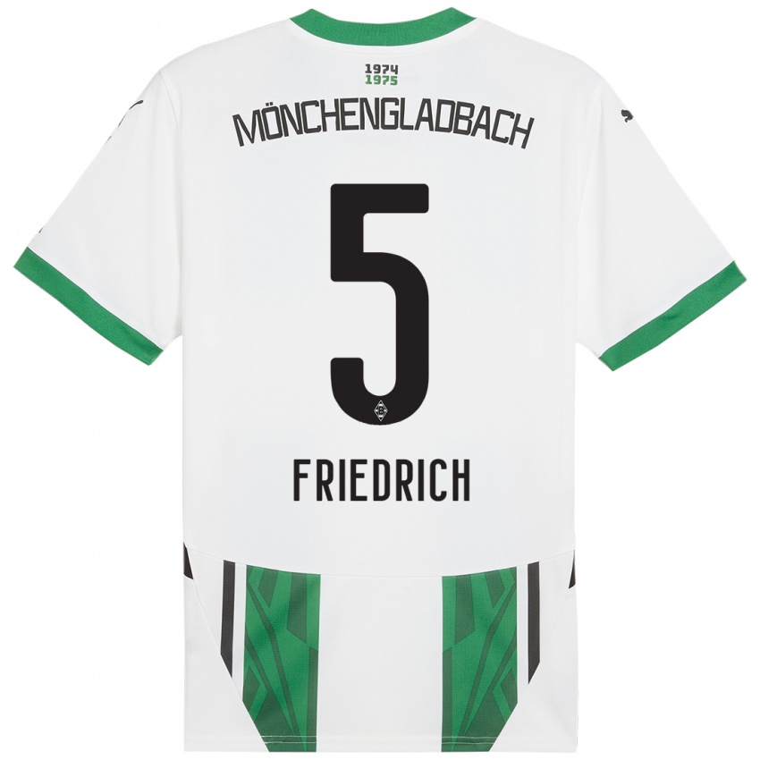 Kinder Marvin Friedrich #5 Weiß Grün Heimtrikot Trikot 2024/25 T-Shirt Österreich