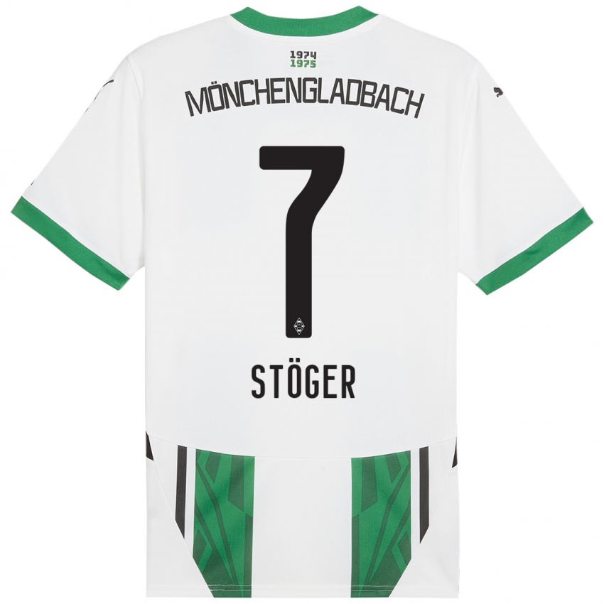 Kinder Kevin Stöger #7 Weiß Grün Heimtrikot Trikot 2024/25 T-Shirt Österreich