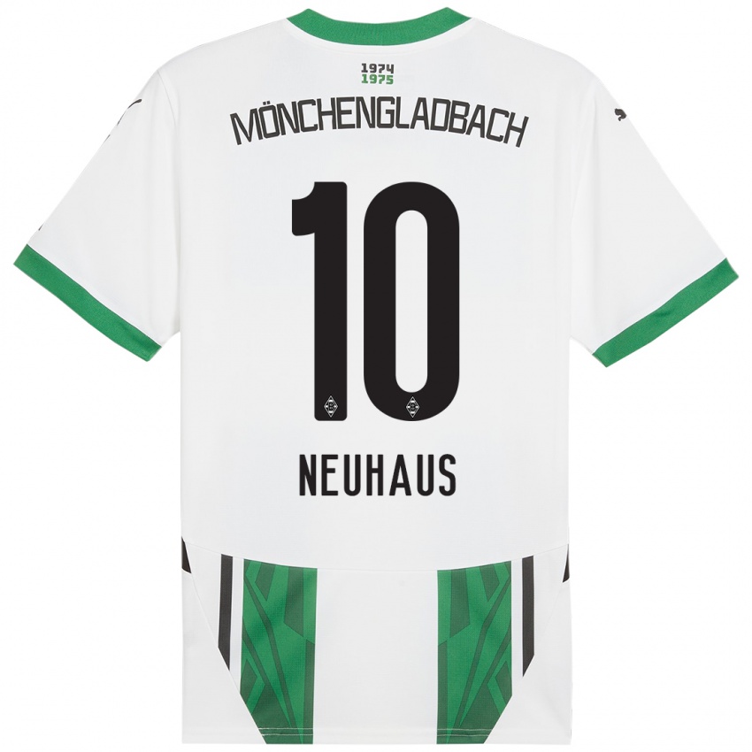 Kinder Florian Neuhaus #10 Weiß Grün Heimtrikot Trikot 2024/25 T-Shirt Österreich