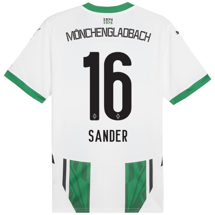 Kinder Philipp Sander #16 Weiß Grün Heimtrikot Trikot 2024/25 T-Shirt Österreich