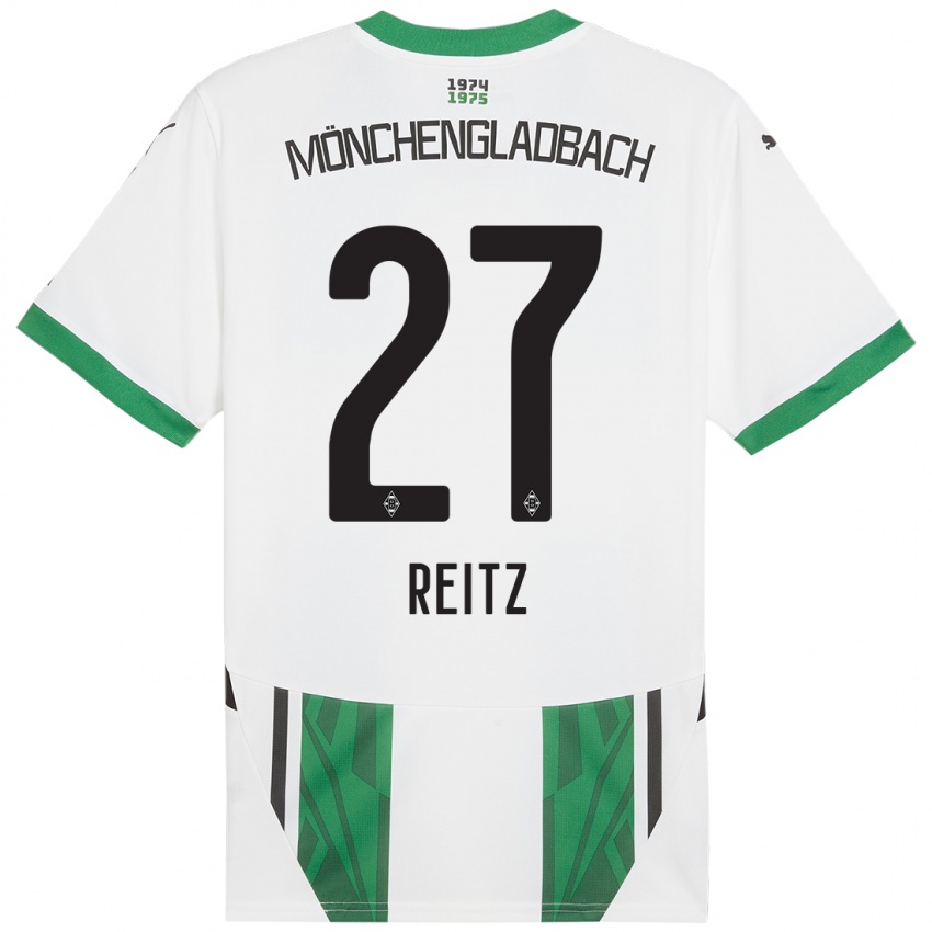 Kinder Rocco Reitz #27 Weiß Grün Heimtrikot Trikot 2024/25 T-Shirt Österreich