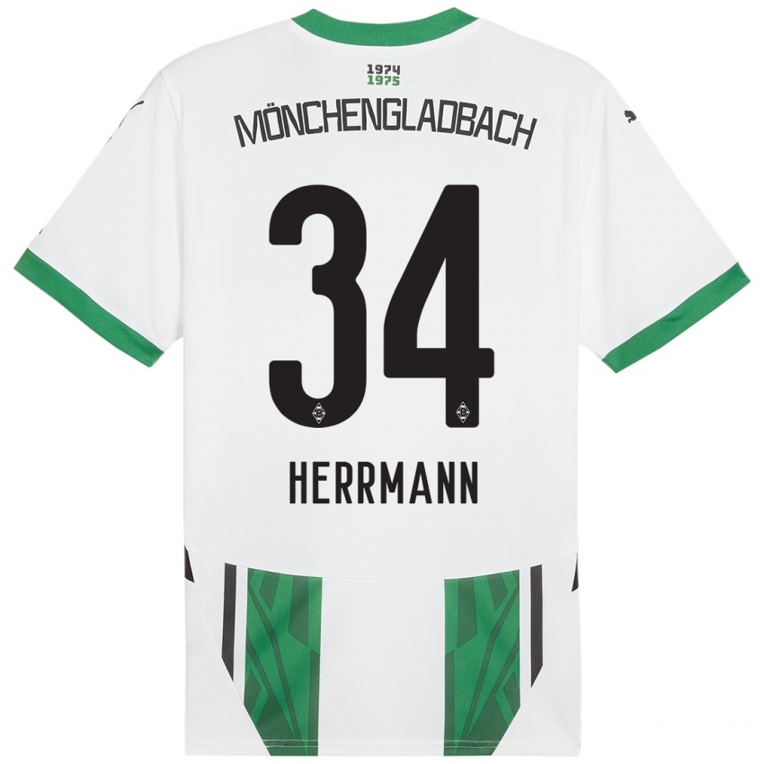 Kinder Charles Herrmann #34 Weiß Grün Heimtrikot Trikot 2024/25 T-Shirt Österreich