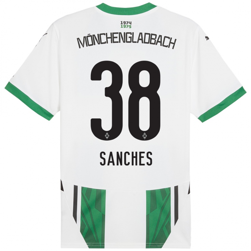 Kinder Yvandro Borges Sanches #38 Weiß Grün Heimtrikot Trikot 2024/25 T-Shirt Österreich