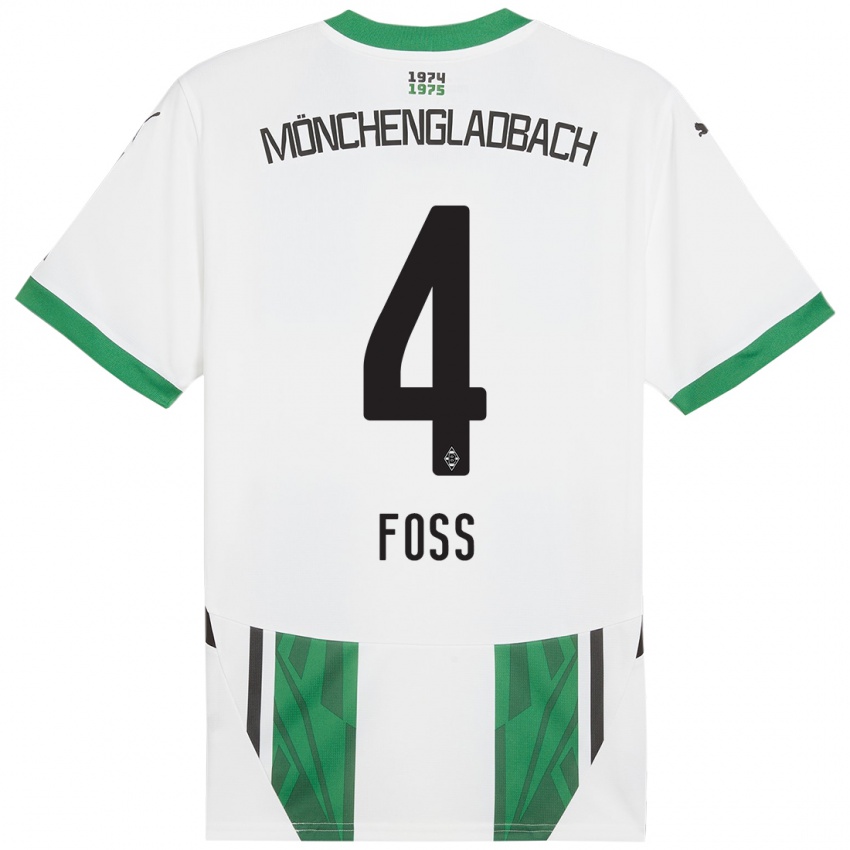 Kinder Jonathan Foss #4 Weiß Grün Heimtrikot Trikot 2024/25 T-Shirt Österreich