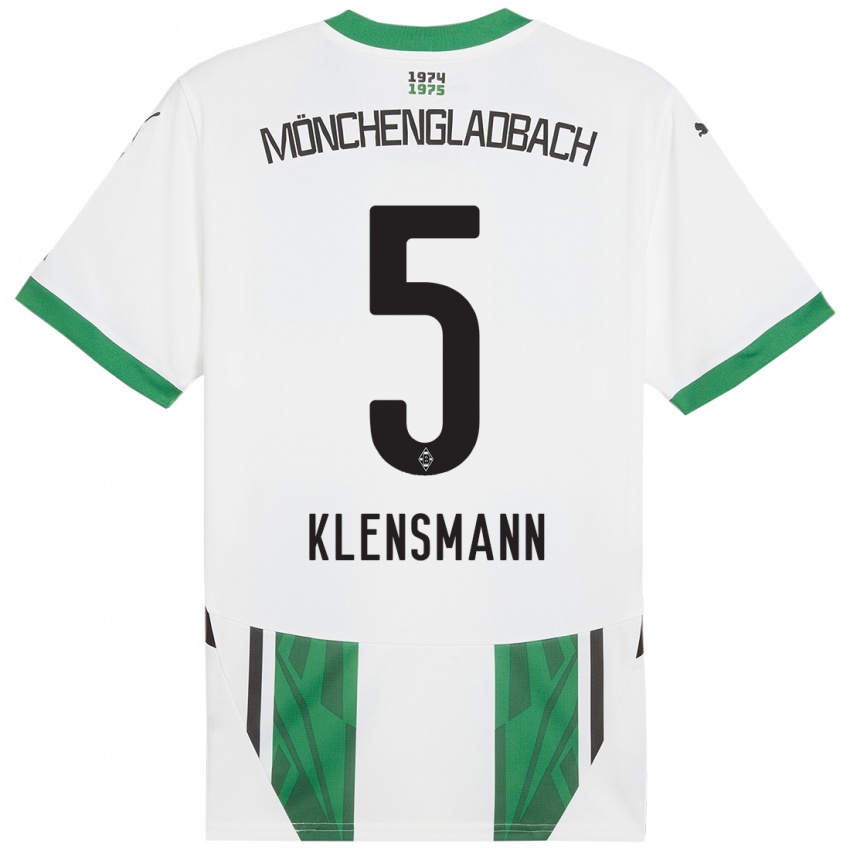 Kinder Paula Klensmann #5 Weiß Grün Heimtrikot Trikot 2024/25 T-Shirt Österreich