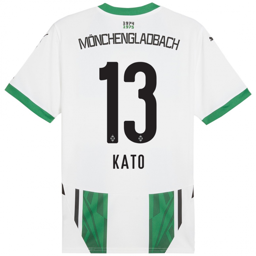 Kinder Mizuho Kato #13 Weiß Grün Heimtrikot Trikot 2024/25 T-Shirt Österreich