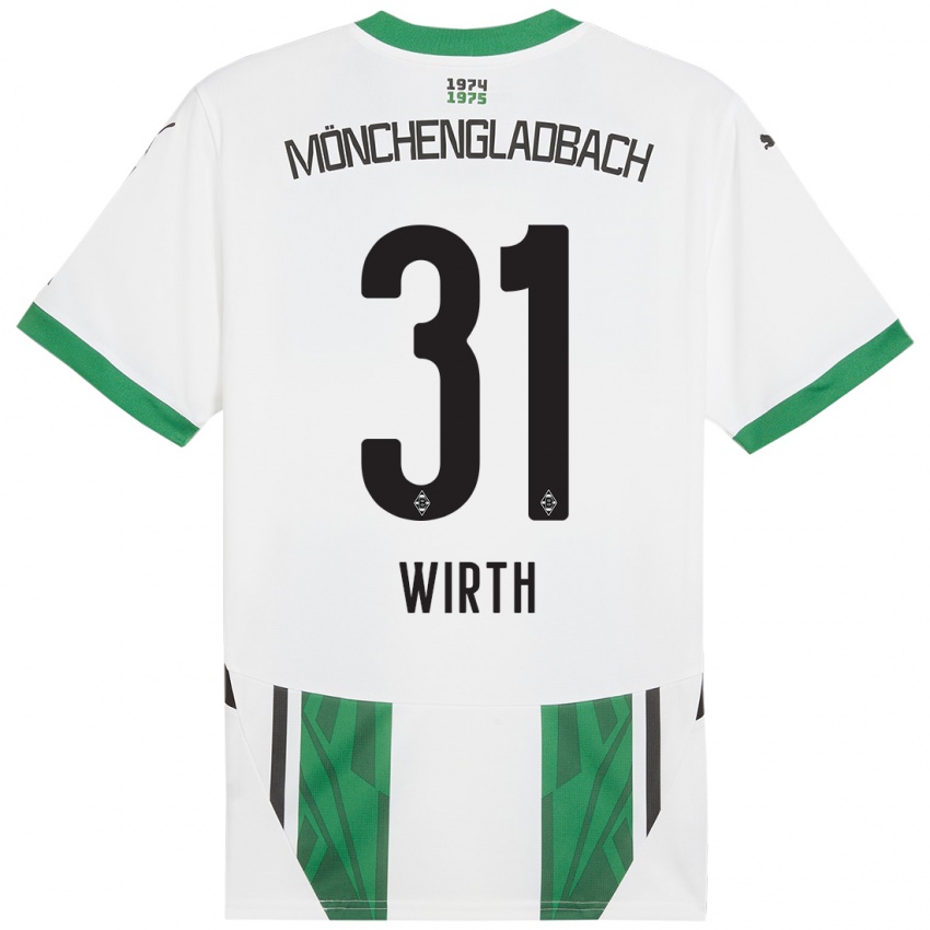 Kinder Linus Wirth #31 Weiß Grün Heimtrikot Trikot 2024/25 T-Shirt Österreich