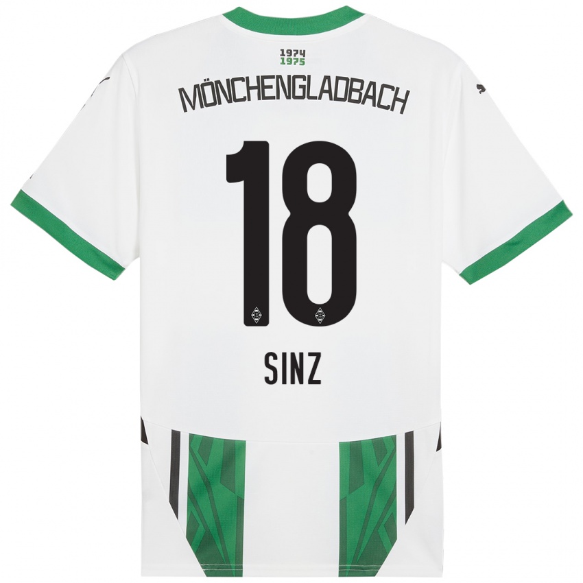 Kinder Michelle Sinz #18 Weiß Grün Heimtrikot Trikot 2024/25 T-Shirt Österreich