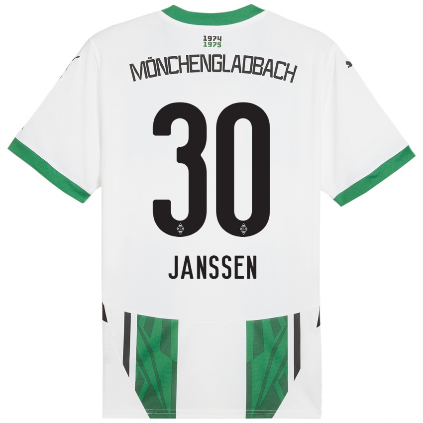 Kinder Annalena Janssen #30 Weiß Grün Heimtrikot Trikot 2024/25 T-Shirt Österreich