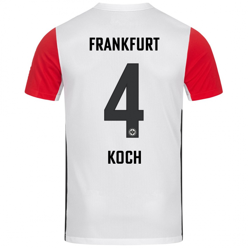 Kinder Robin Koch #4 Weiß Rot Heimtrikot Trikot 2024/25 T-Shirt Österreich