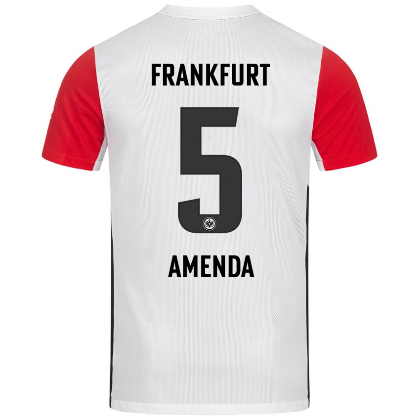 Kinder Aurèle Amenda #5 Weiß Rot Heimtrikot Trikot 2024/25 T-Shirt Österreich