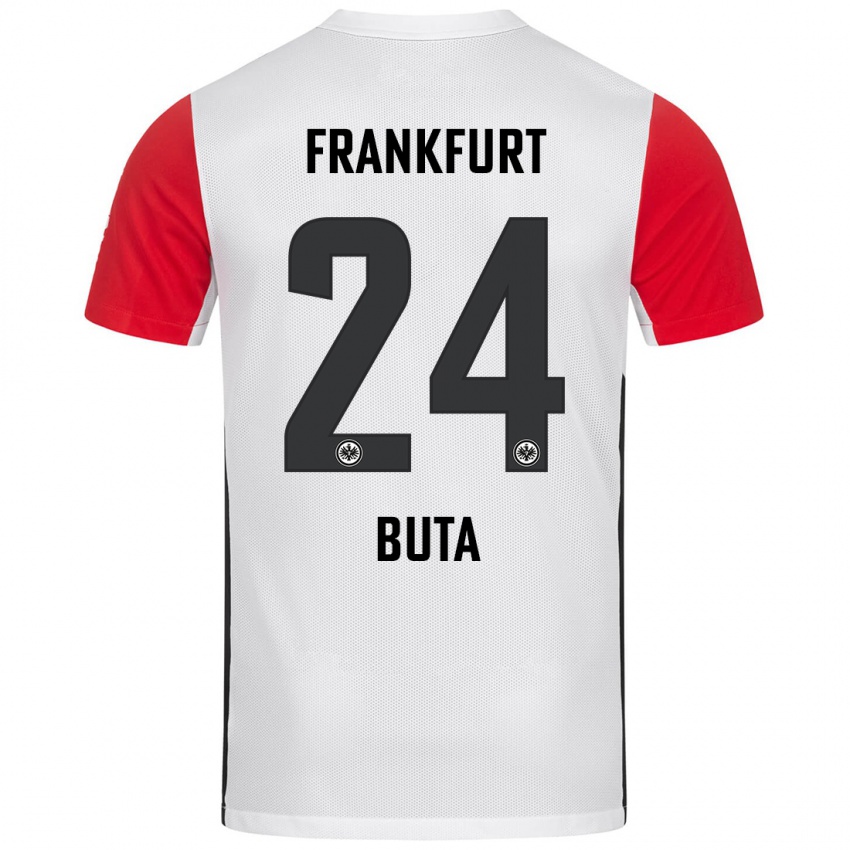 Kinder Aurélio Buta #24 Weiß Rot Heimtrikot Trikot 2024/25 T-Shirt Österreich