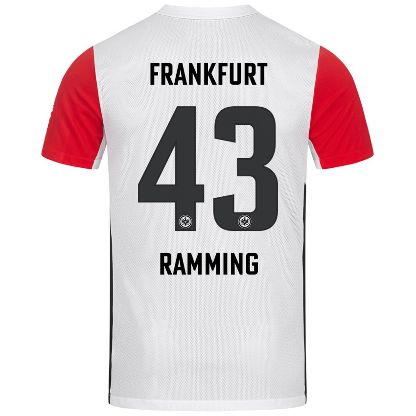 Kinder Nils Ramming #43 Weiß Rot Heimtrikot Trikot 2024/25 T-Shirt Österreich