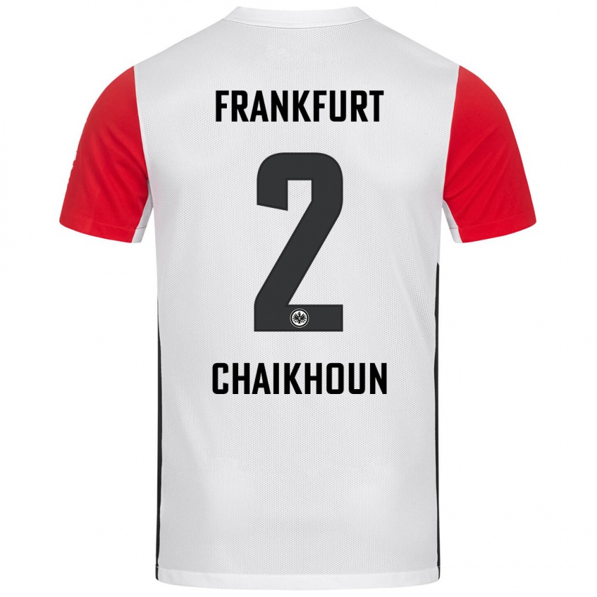 Kinder Ayoub Chaikhoun #2 Weiß Rot Heimtrikot Trikot 2024/25 T-Shirt Österreich