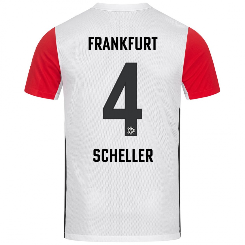 Kinder Niklas Scheller #4 Weiß Rot Heimtrikot Trikot 2024/25 T-Shirt Österreich