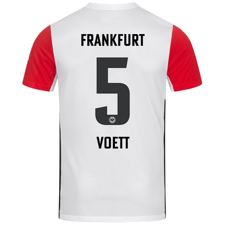 Kinder Johannes Voett #5 Weiß Rot Heimtrikot Trikot 2024/25 T-Shirt Österreich