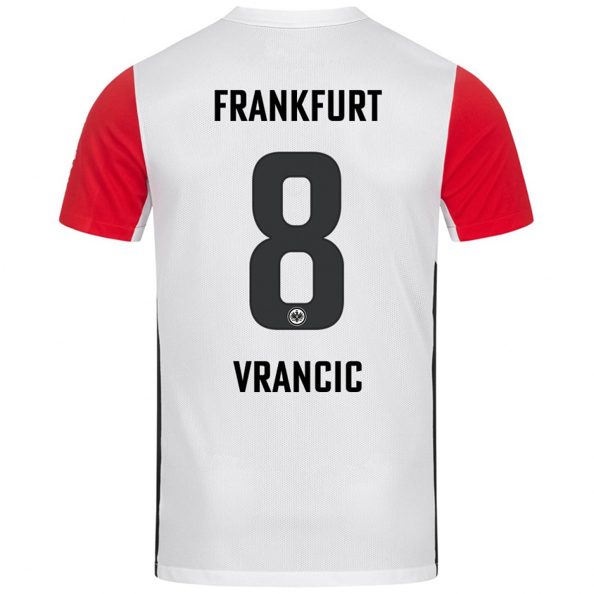 Kinder Mario Vrancic #8 Weiß Rot Heimtrikot Trikot 2024/25 T-Shirt Österreich