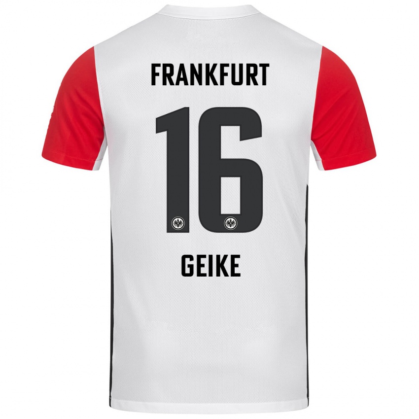 Kinder Jonah Geike #16 Weiß Rot Heimtrikot Trikot 2024/25 T-Shirt Österreich