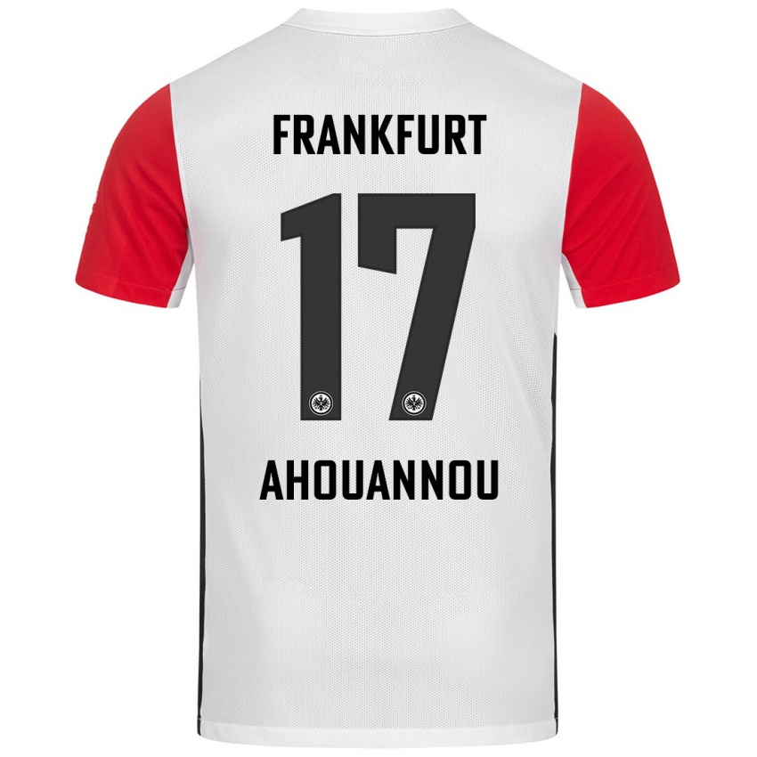 Kinder Yannis Ahouannou #17 Weiß Rot Heimtrikot Trikot 2024/25 T-Shirt Österreich