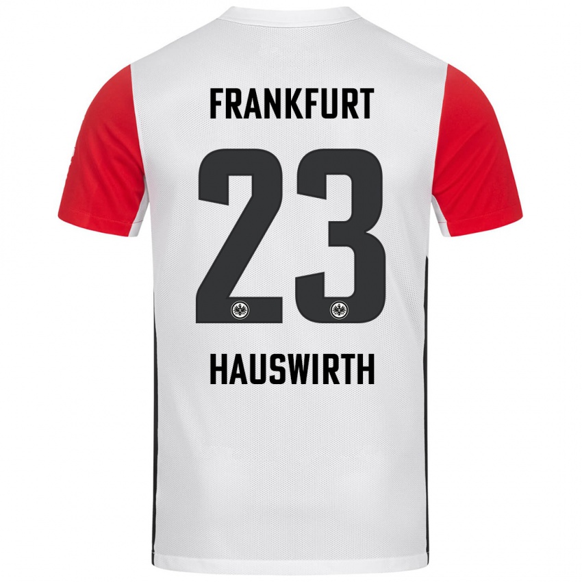 Kinder Max Hauswirth #23 Weiß Rot Heimtrikot Trikot 2024/25 T-Shirt Österreich