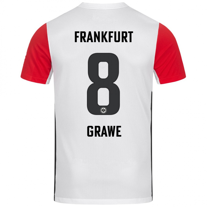 Kinder Lisanne Gräwe #8 Weiß Rot Heimtrikot Trikot 2024/25 T-Shirt Österreich