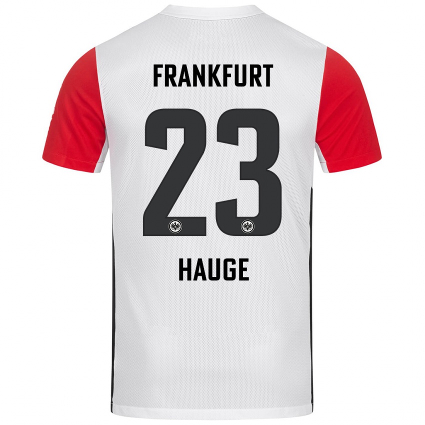 Kinder Jens Petter Hauge #23 Weiß Rot Heimtrikot Trikot 2024/25 T-Shirt Österreich