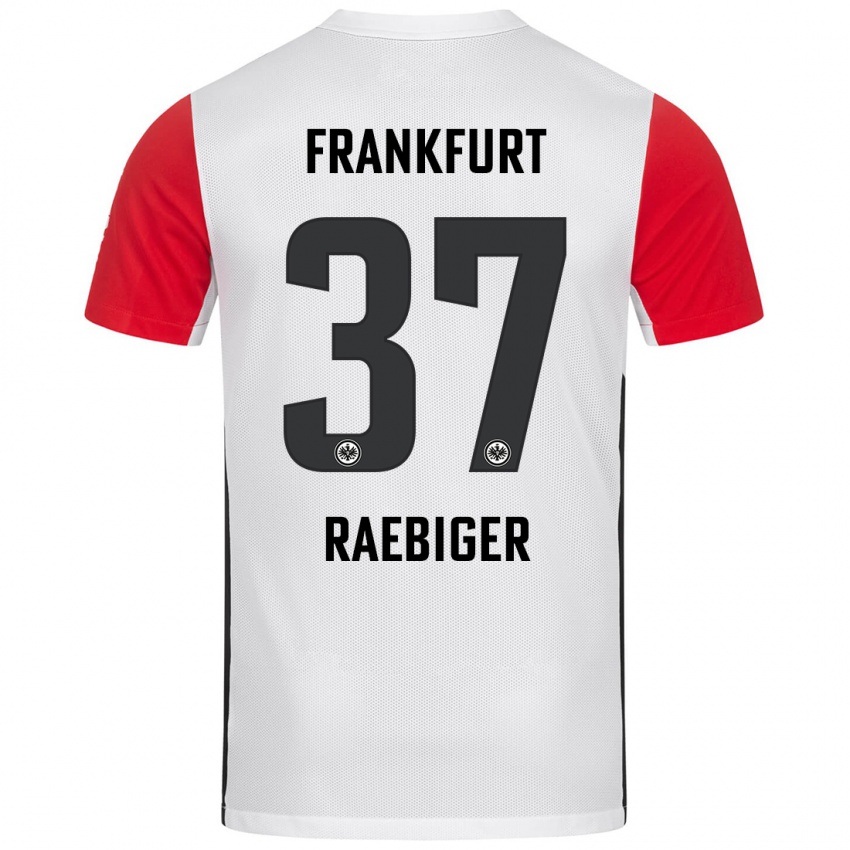 Kinder Sidney Raebiger #37 Weiß Rot Heimtrikot Trikot 2024/25 T-Shirt Österreich