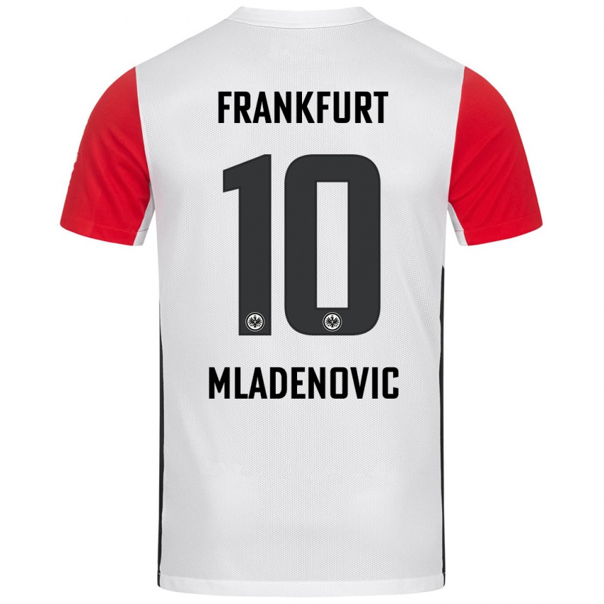 Kinder Marko Mladenovic #10 Weiß Rot Heimtrikot Trikot 2024/25 T-Shirt Österreich