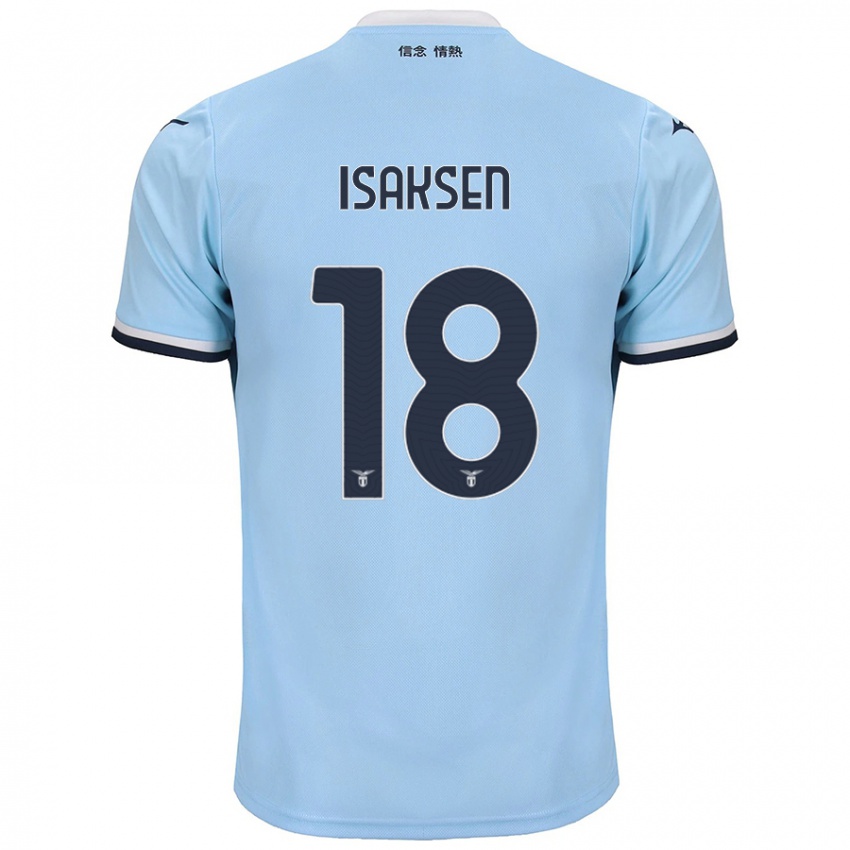 Kinder Gustav Isaksen #18 Blau Heimtrikot Trikot 2024/25 T-Shirt Österreich