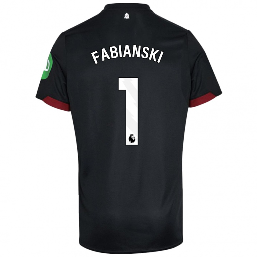 Kinder Lukasz Fabianski #1 Schwarz Weiß Auswärtstrikot Trikot 2024/25 T-Shirt Österreich