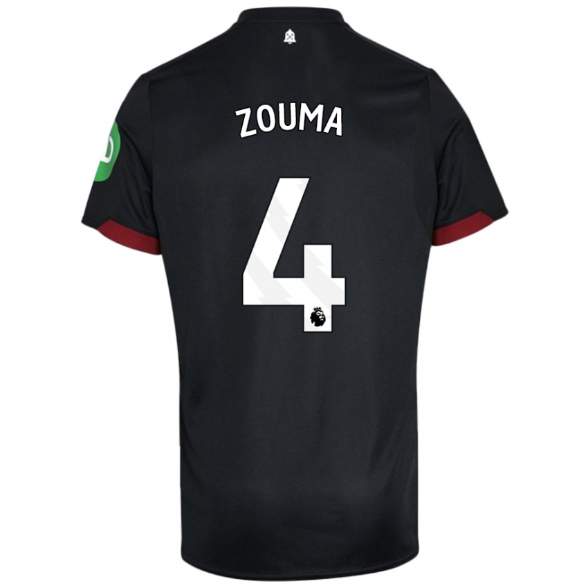 Kinder Kurt Zouma #4 Schwarz Weiß Auswärtstrikot Trikot 2024/25 T-Shirt Österreich